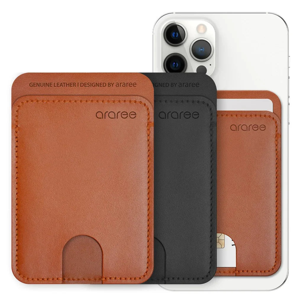 Araree Stick Pocket Genuine Leather Universal Card Holder - Black - Tashqila Araree Stick Pocket Genuine Leather Universal Card Holder - Black - Tashqila